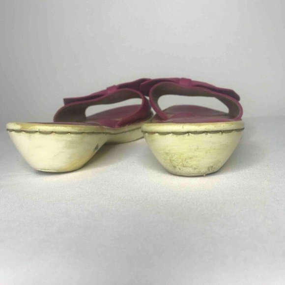 Born Slide Sandals Womens 8 Pink Fuchsia Bow Tie - Picture 4 of 8